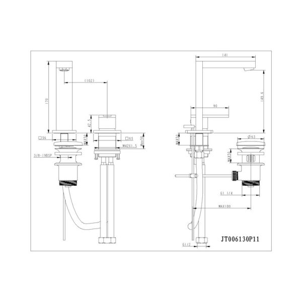 Single Lever Wall Mounted Basin Mixer